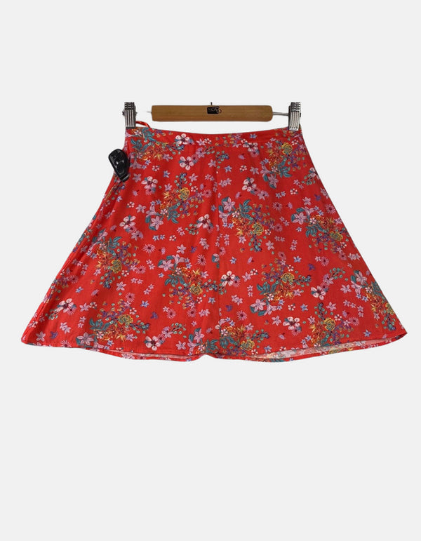 Women's Red Floral Skater Skirt